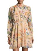 Madeline Floral-print Dress, Neutral Pattern