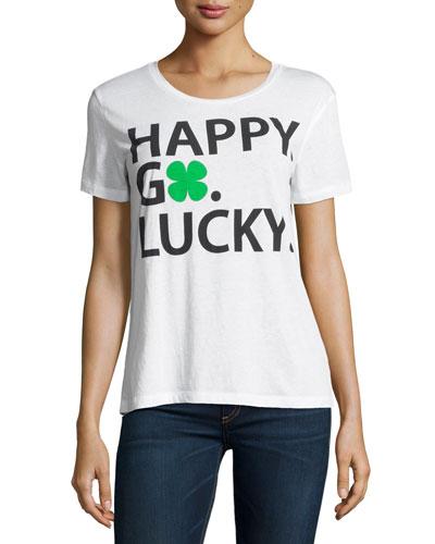Happy Go Lucky Jersey Tee, White