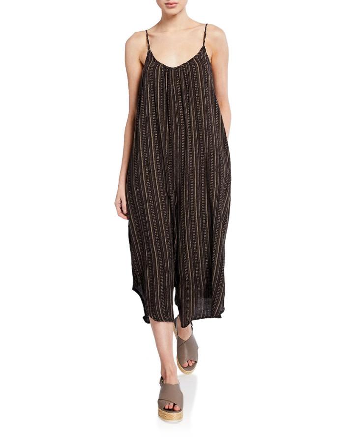 Sleeveless Striped Asymmetric Jumpsuit