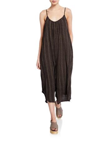 Sleeveless Striped Asymmetric Jumpsuit