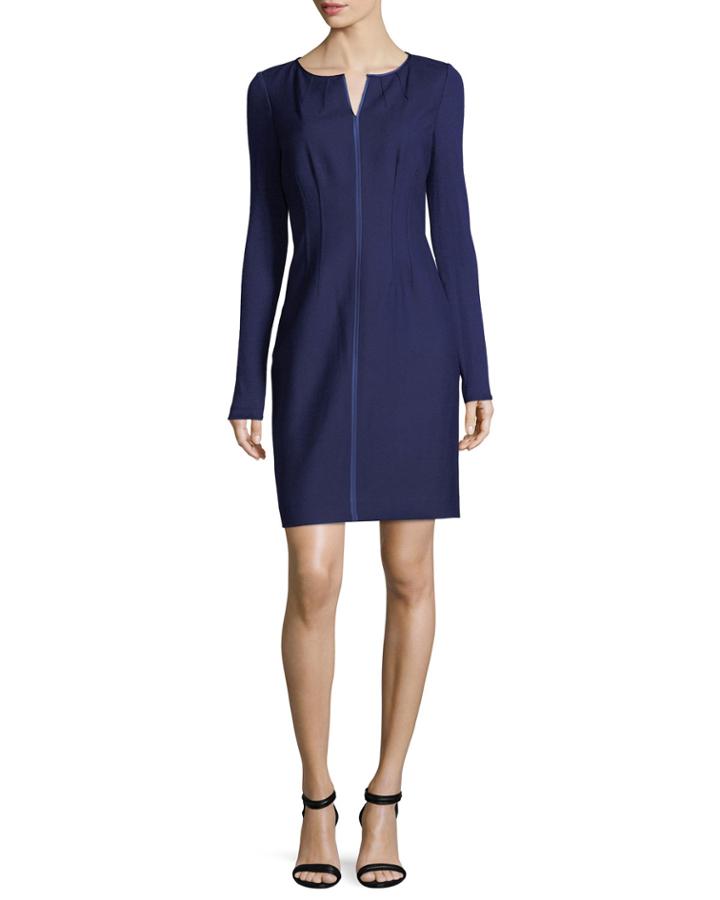 Iman Long-sleeve Stretch-wool Dress