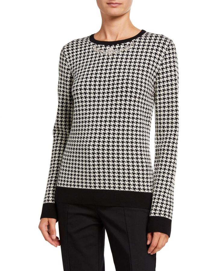 Sapiro Houndstooth Crewneck