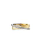 18k Two-tone Crisscross Diamond Ring,