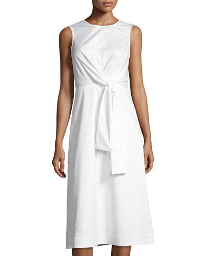 Ursula Tie-front Poplin Dress