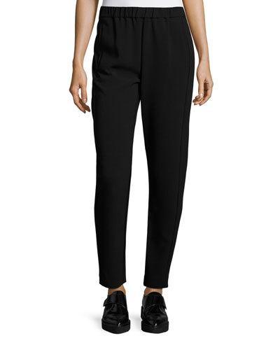 Modern Crepe Relaxed-leg Pants, Black