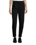 Modern Crepe Relaxed-leg Pants, Black