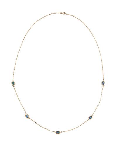 Frosted Ombre Opal Station Necklace