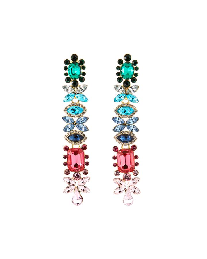 Multi-crystal Linear Earrings