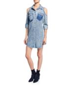 Ditzy Floral Cold-shoulder Tunic Dress