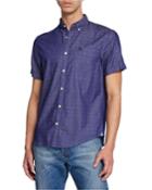 Men's Dobby Check Short-sleeve Button-down