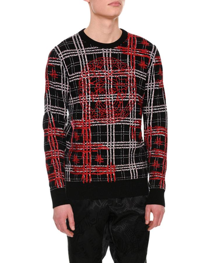 Plaid Medusa-stitched Wool