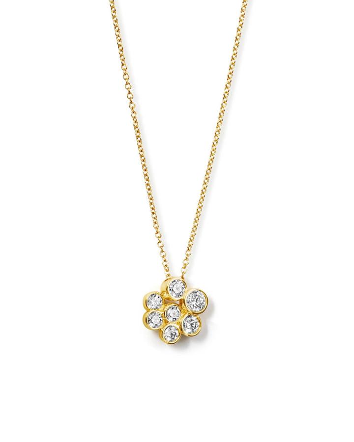 18k Stardust Mini Pendant Necklace W/ Diamonds
