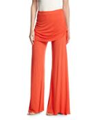 Sierra Ruched Fold-over Pants, Papaya