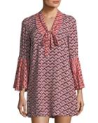 Lawrence Floral Folk Dress, Red/multi