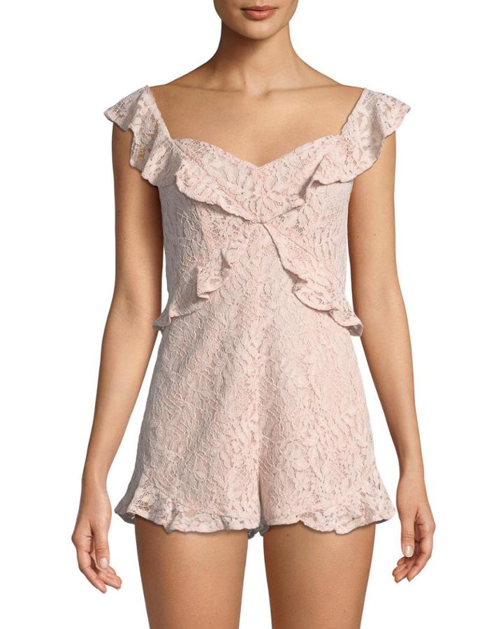 Ruffled-lace Romper
