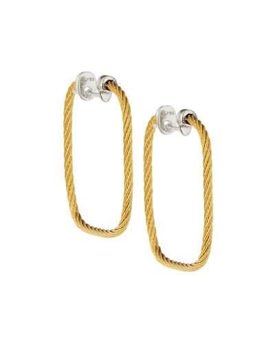 Classique Square Hoop Earrings, Yellow