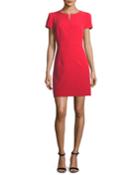 Short Pouf Sleeve Italian Cady Dress