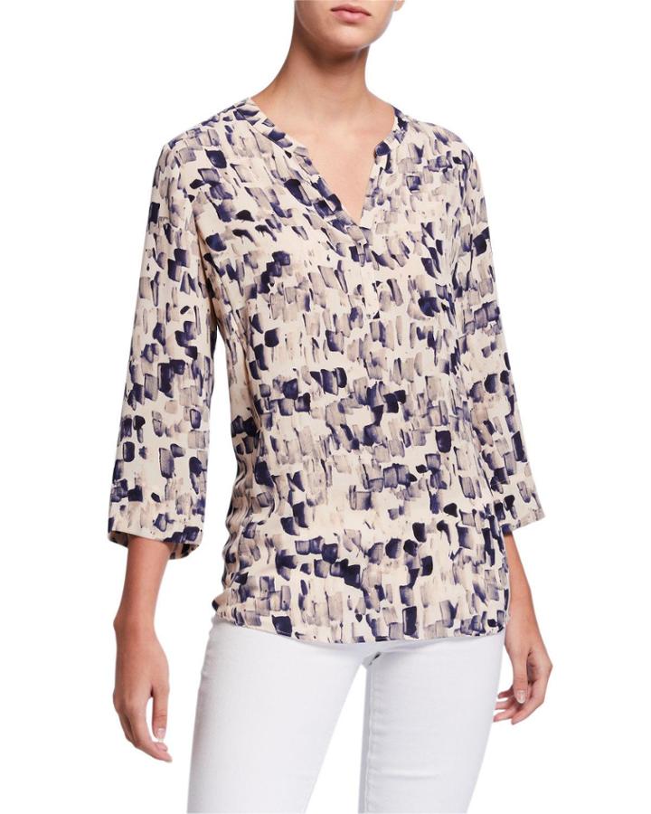 Petal Or Nothing Brushstroke Pattern Blouse