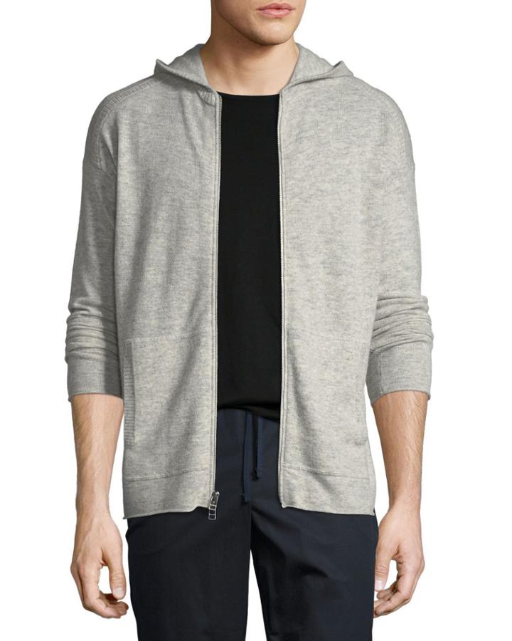 Wool/cashmere Zip-front Hoodie
