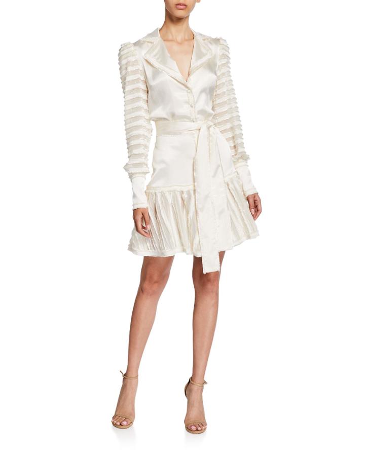 Renita Sheer-panel Long-sleeve Dress