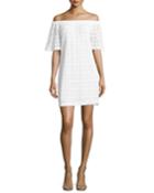 Ario Crocheted Off-the-shoulder Dress, White