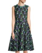 Floral Sleeveless Dress W/ Belted Waist
