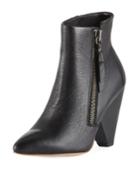 Neva Leather Cone-heel Ankle Boots