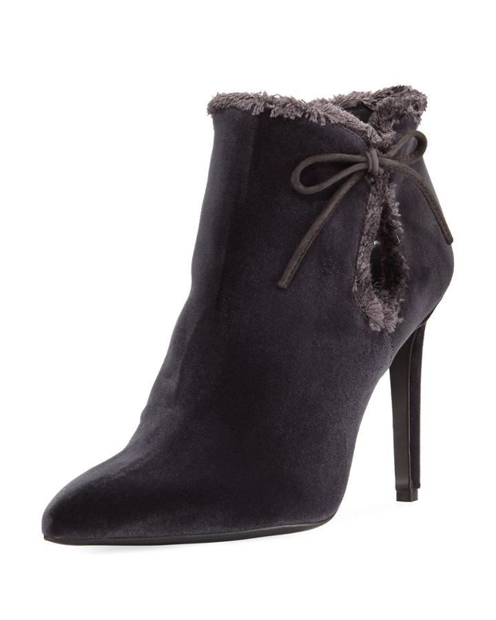 Lashes Velvet Fringe Bootie