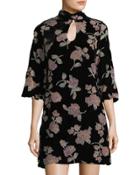 Floral Velvet Empire Dress