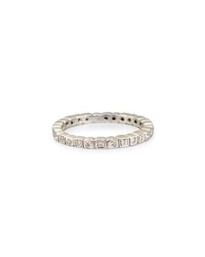 18k Petite Square & Round Diamond Infinity Band Ring,