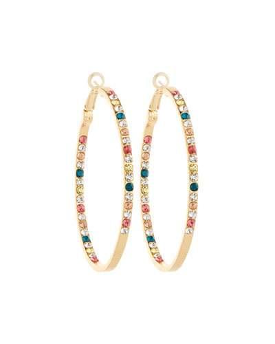 Large Multicolored Crystal Hoop Earrings