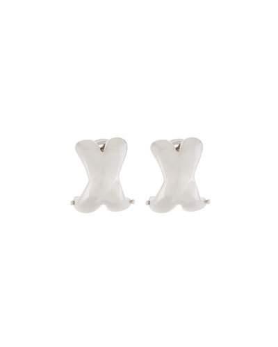 18k White Gold Small Crossover Earrings