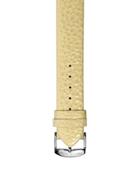 18mm Grained Calf Leather Watch Strap, Golden Yellow