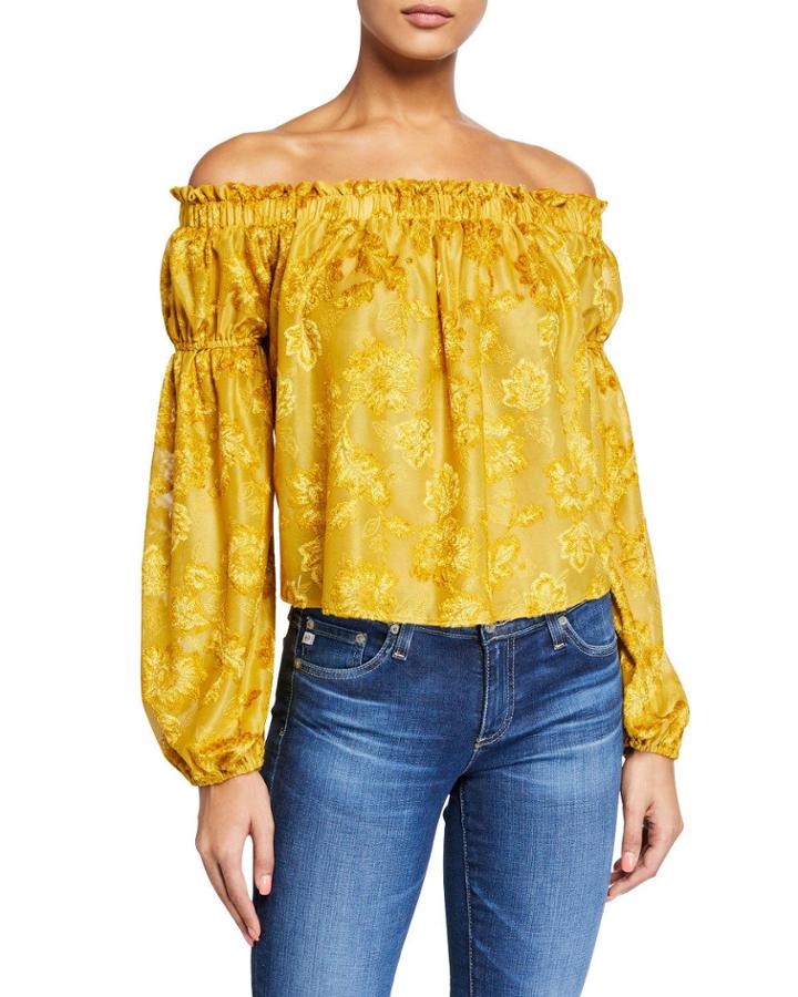 Jacquard Off-the-shoulder Top