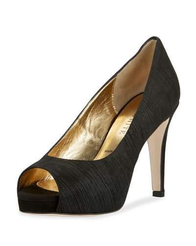 Brylie Suede Open-toe Pump, Onyx