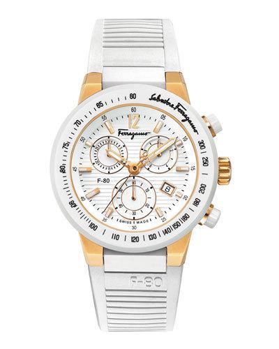 44mm F-80 Men's Chronograph Watch W/ Rubber