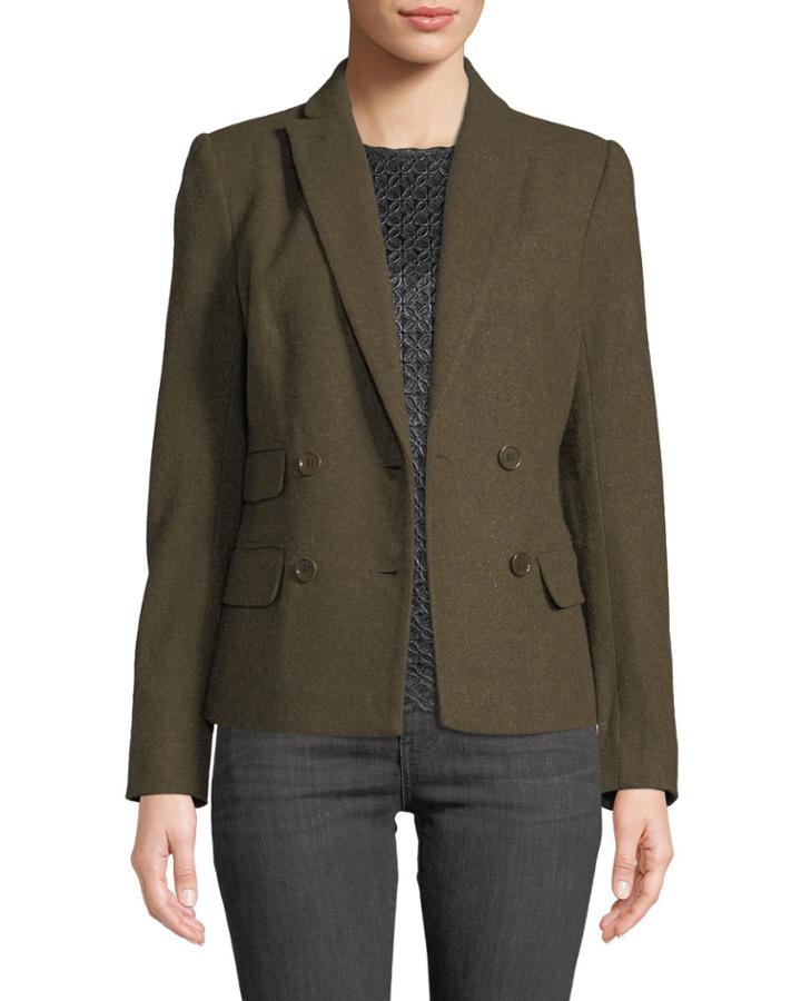 Double-breasted Wool Blazer Jacket