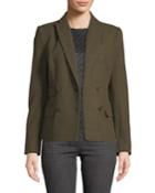 Double-breasted Wool Blazer Jacket