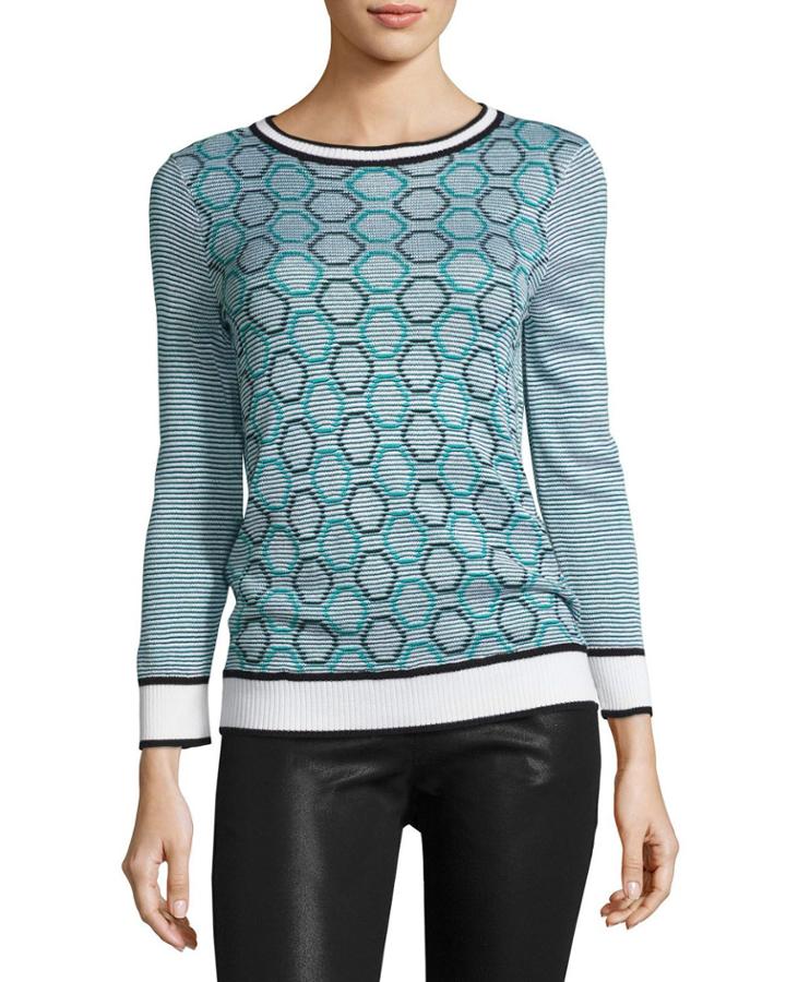 Geometric Jacquard Striped