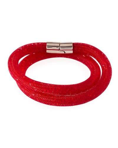 Stardust Convertible Crystal Mesh Bracelet/choker, Bright Red,