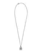18k White Gold Birkin Bag Pendant Necklace W/ Diamonds