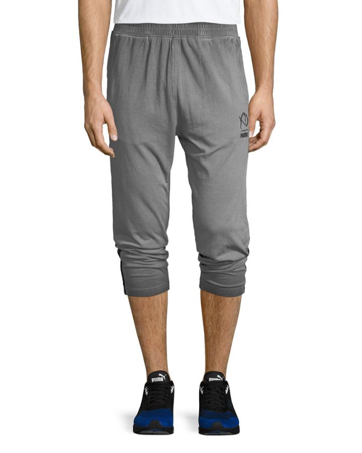 Men's Xo Embroidered Cropped Pants