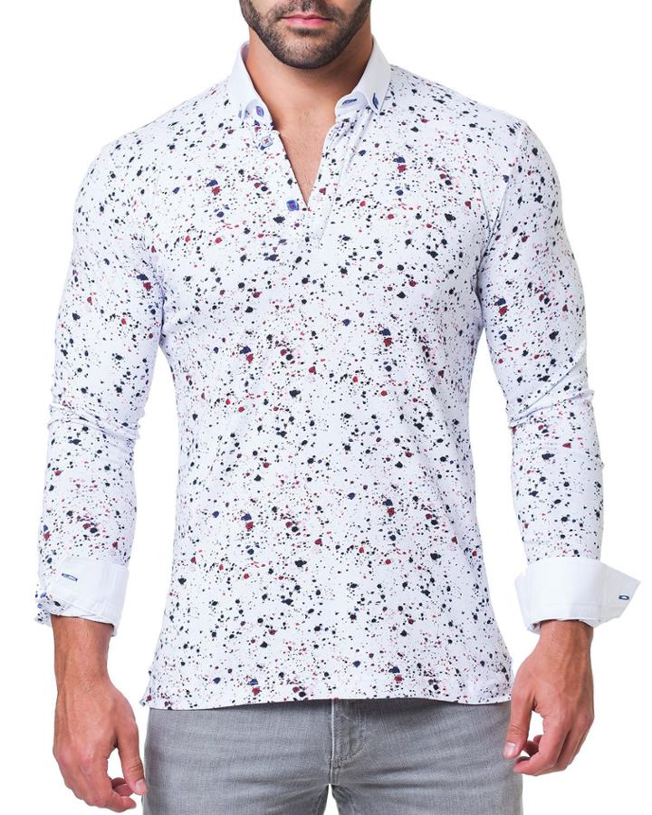 Men's Newton Minisplash Red Long-sleeve Polo
