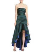 Strapless High-low Two-tone