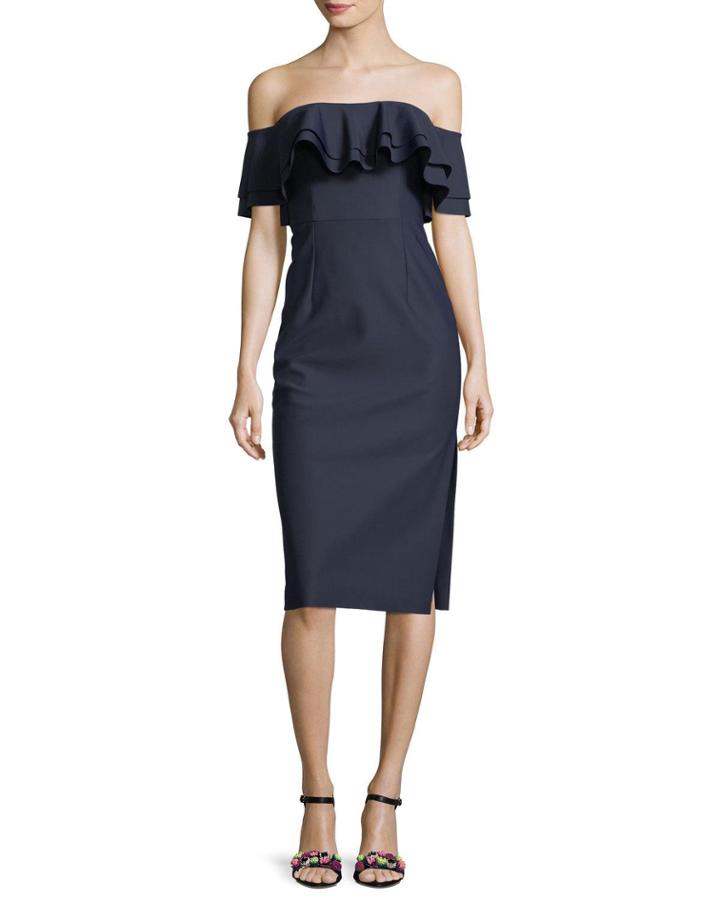 Natalie Off-the-shoulder Tech Stretch Cocktail Dress