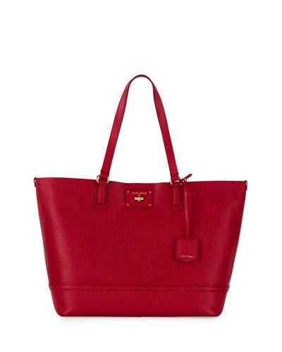 Jozie Lizard-embossed Leather Tote Bag, Crimson