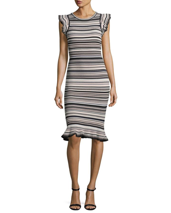 Micro-striped Mini-mermaid Dress