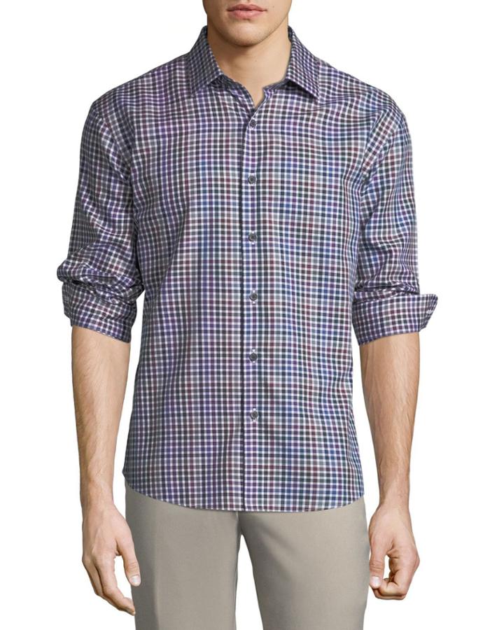 Men's Slim Fit Non-iron Wear It Out Herringbone Check