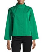 Skylar Cropped Topper Jacket, Green