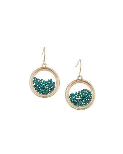 Emerald Round Shaker Earrings